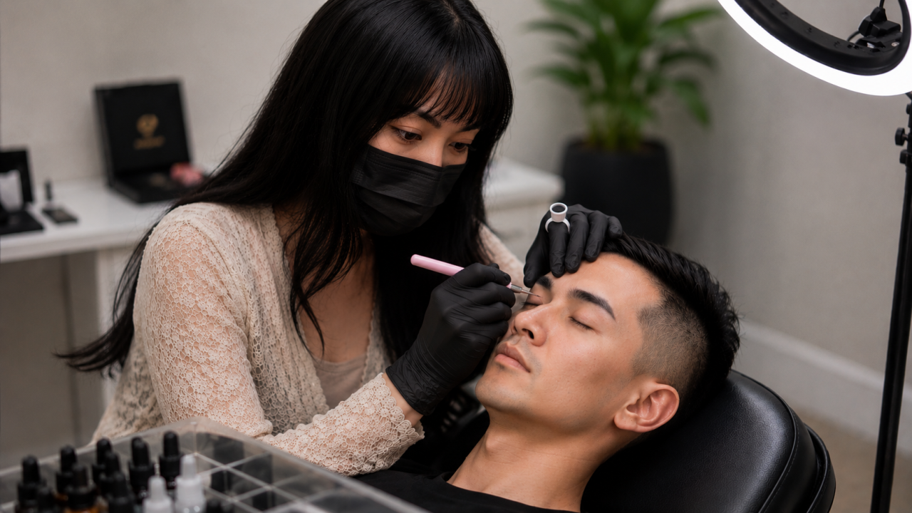 men microblading eyebrow in greater sydney area