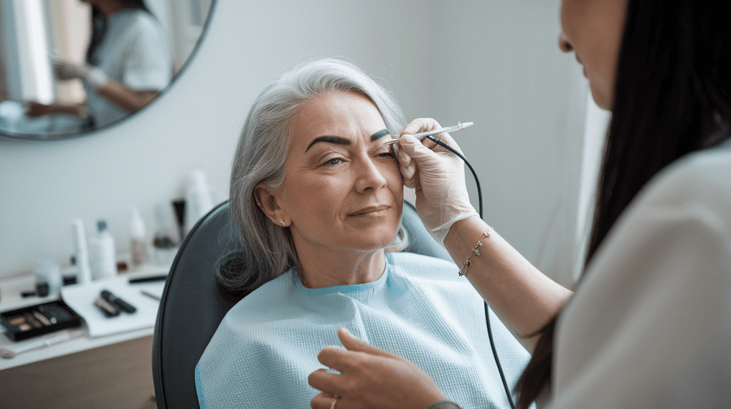 combination eyebrow in sydney for elderly women