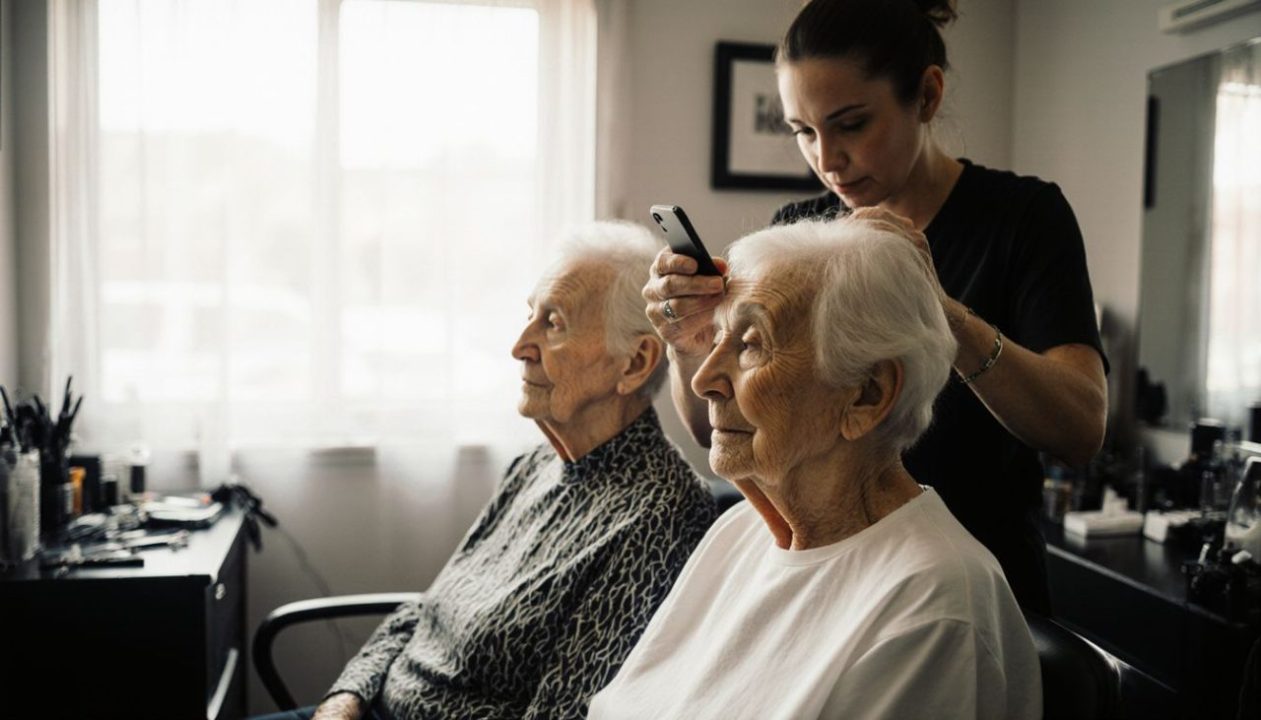 elderly women waiting for their eyebrow correction with Mimi at sydney microblading of nsw