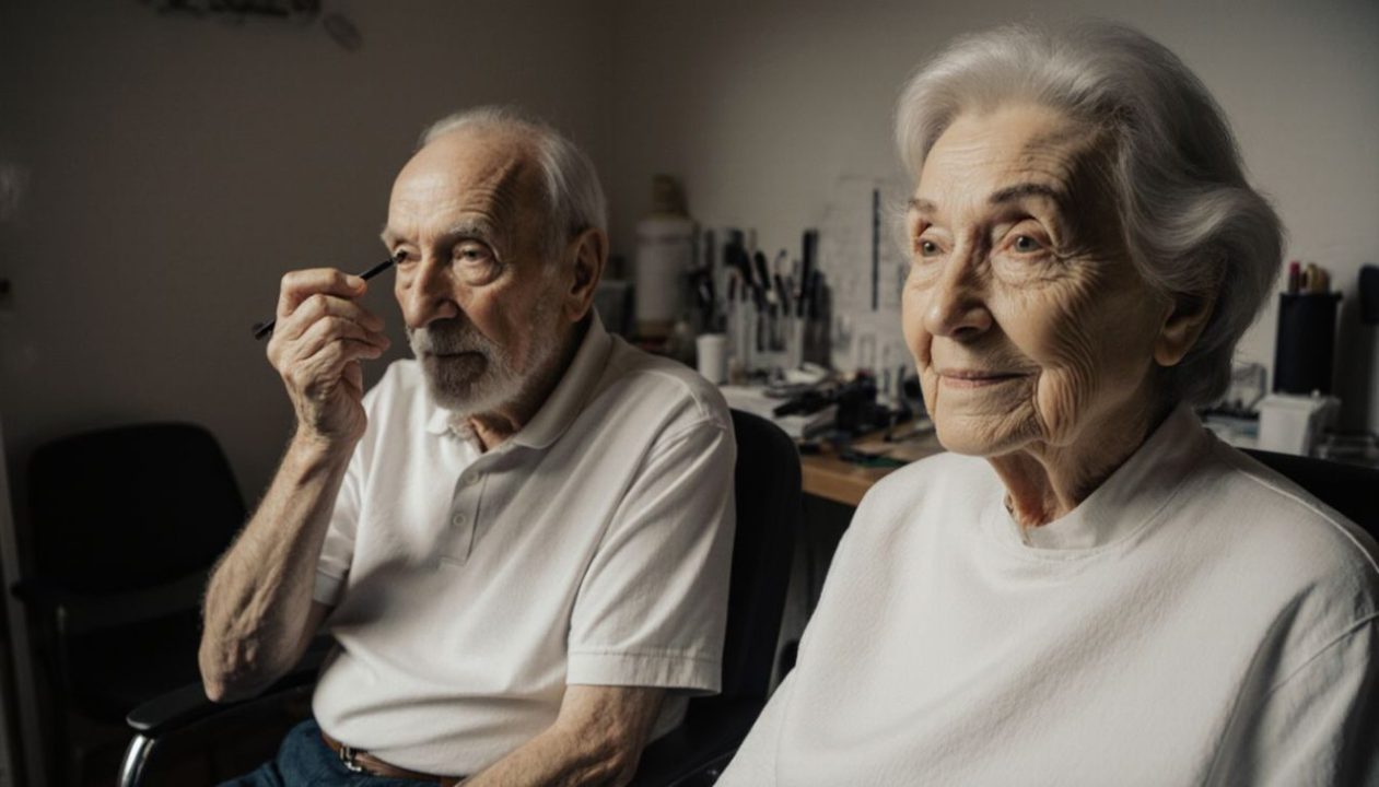 an elderly couple ready for their first eyebrow correction service at sydney microblading studio